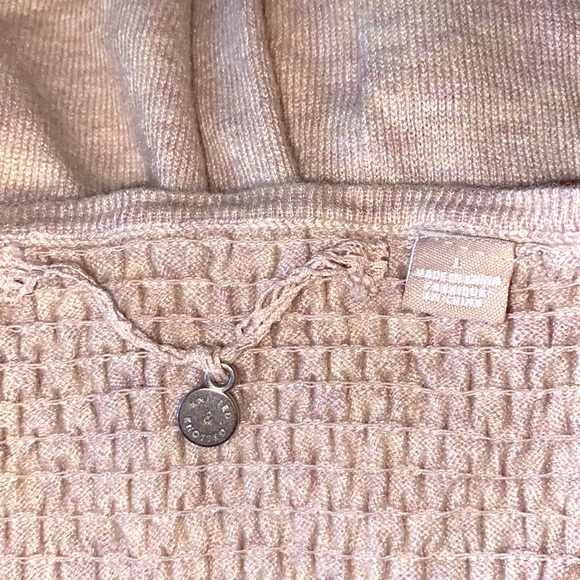 Anthro Knitted & Knotted Oatmeal Wool Blend Balloon Sleeve Babydoll Sweater Top - Picture 10 of 13